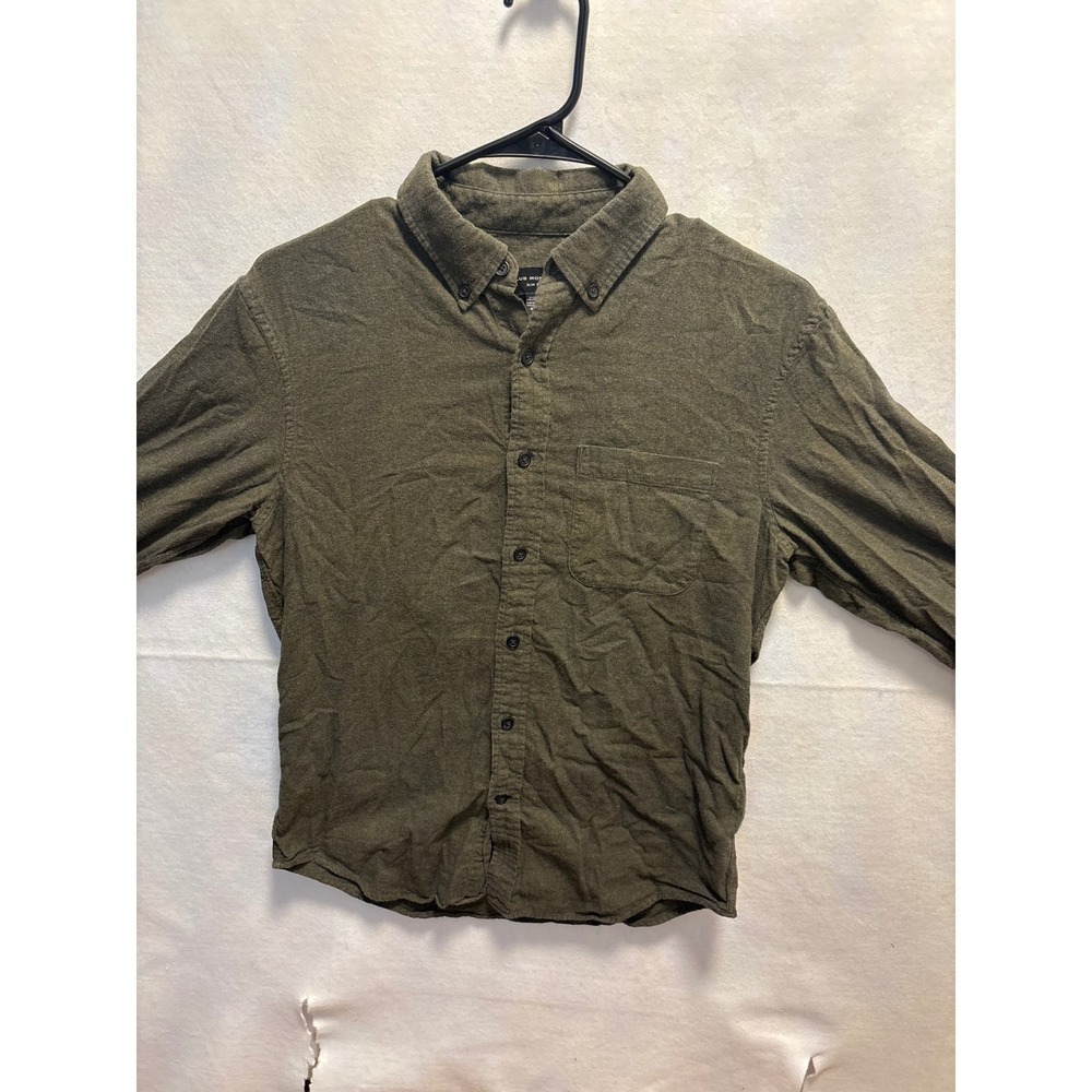 Club Monaco Slim Fit Olive Green Button‎ Down Long Sleeve Casual Shirt Mens S